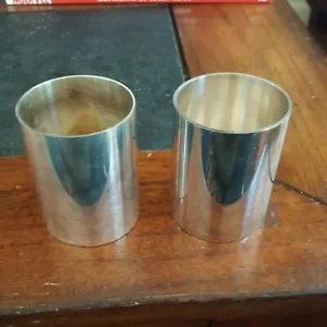 2 Calvin Klein Silverplate Candle Holders 2"x 2 1/2" Votive Cups - Picture 1 of 3