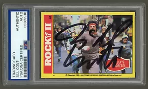 Bill Conti Firmado 1979 Topps Rocky 2 Tarjeta #40 (PSA) Compositor de partituras de película - Imagen 1 de 2