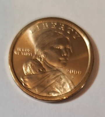 2000 P Sacagawea Native  American Dollar Coin Uncirculated From US Mint roll. - Image 1 of 3