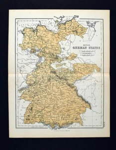 1869 Chambers Map Germany Frankfurt Bremen Heidelburg Hanover Gotha Hesse Ulm EU - Picture 1 of 5
