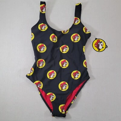 Traje de baño de una pieza Buc-ees para mujer pequeño negro estampado de logotipo Bucees Foto 1 de 4