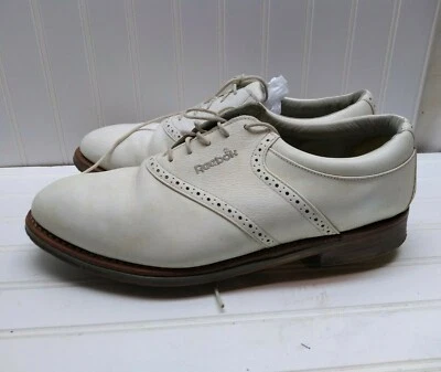 Zapato de golf Reebok blanco de cuero con cordones Oxford punta lisa picos para hombre 11.5EE Foto 1 de 4