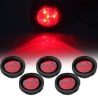 5Pcs 2.5" Round Red Side Marker Clearance Lamp Tail Light For Truck Trailer 12V