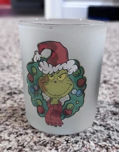 The Grinch Weihnachten Glas Votivkerzenhalter mattiert 4" Neu - Bild 1 von 5