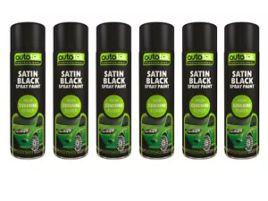 6x Pintura en aerosol negra satinada Autotek 500 ml - Imagen 1 de 1