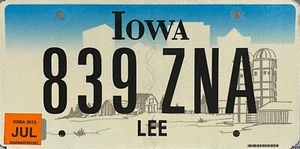 USA Number Licence Plate IOWA FLAT BLACK SCRIPT - Picture 1 of 1