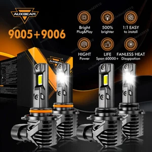 AUXBEAM Canbus LED Headlight Combo For Chevy Silverado GMC Sierra 1500 1999-2006 - Foto 1 di 15