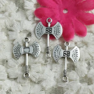 Envío gratuito 74 piezas conectores de hacha de plata antiguos 24X16MM H-331 - Imagen 1 de 4