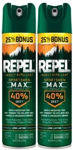 2 Repel Insect Repellent Sportsmen Max Formula 40% DEET Bug Spray Aerosol - Picture 1 of 3