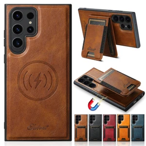 For Samsung Galaxy S24 Ultra S23 S22 Note 20 Case Magsafe Magnetic Wallet Cover - Picture 1 of 63