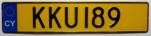 Nummernschild Europa Zypern/Cyprus Euroschild, ältere Ausgabe, hinteres Schild. - Bild 1 von 2
