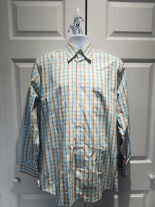 Camisa de vestir Turrau para hombre talla M algodón azul blanco a cuadros multicolor hecha en España - Imagen 1 de 12