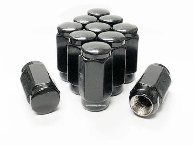 (24) 14x2 BLACK ACORN LUG NUTS 1.88" TALL TRUCK SUV FORD LINCOLN 7/8" 22MM OEM - Image 1 of 3