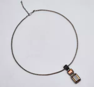 Vintage Lori Bonn Sterling Silver Smoky Quartz Pendant Necklace 19.5'' - Picture 1 of 12