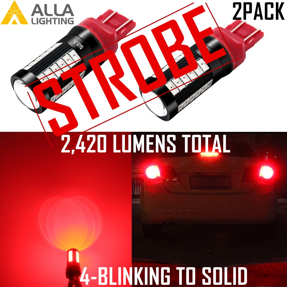Alla Lighting 7440 STROBE Blinking 4T Brake Light Bulb|Center High Stop|Blinker - Image 1 of 4