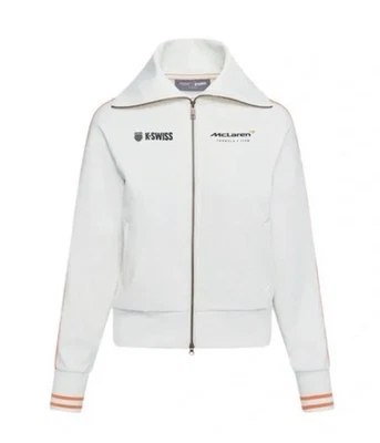 NWT K-Swiss McLaren Women's White F1 Team Vintage Soft Track Jacket, Size Medium - Image 1 of 4