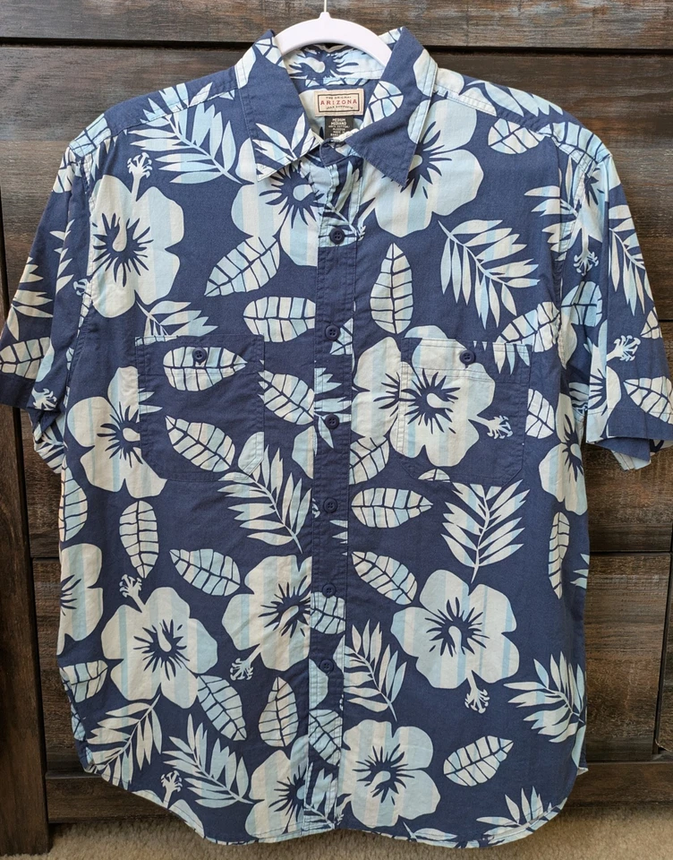 Camisa con botones de algodón hawaiano Arizona para hombre talla mediana  Foto 1 de 3
