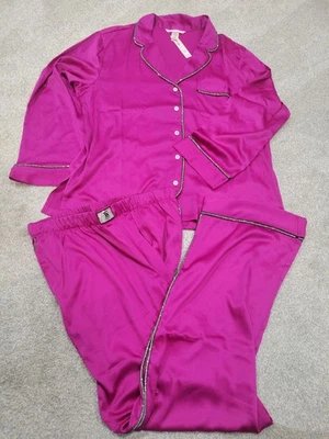 Conjunto de Pijama Victoria's Secret Esmaltado Satén Brillo Talla M Púrpura Foto 1 de 4