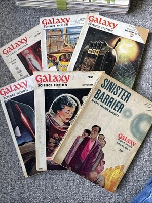 Galaxy Science Fiction Magazine vintage Lot of 6 1950s Sinister Barrier No. 1 - Image 1 of 4