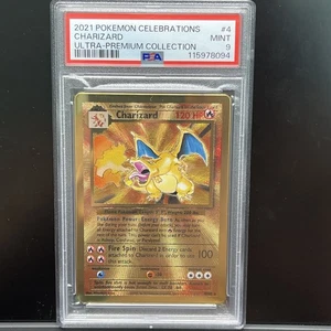 PSA 9 Pokemon Celebrations Gold Metal Charizard 2021 Ultra Premium Collection - Picture 1 of 2