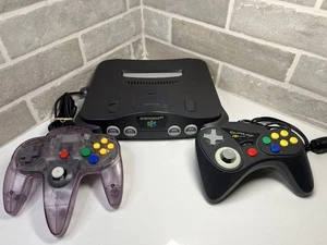 Nintendo 64 Console - Black - 2 Controllers - N64 - Tested - Picture 1 of 20