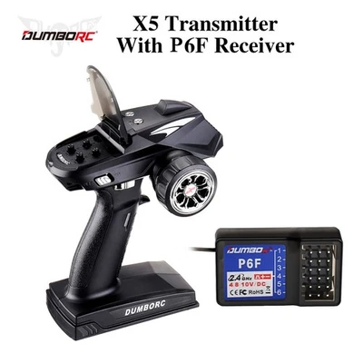 DUMBORC X5 2.4G 5CH Transmitter RC Radio Controller P6F Receiver for RC Car Boat - Image 1 of 4