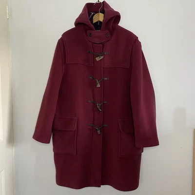 Vintage Original Montgomery Duffle Coat Unisex Size 44 UK 14-16 Red Toggles Zip - Image 1 of 4
