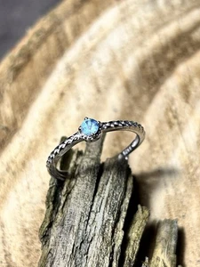 Anello argento 925 con Topazio azzurro - 925 silver ring with blue topaz - Foto 1 di 3