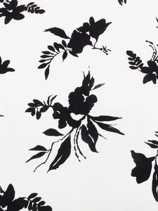 ITY Knit Fabric Modern Bloom Apparel Floral Black and White By the Yard - Picture 1 of 3