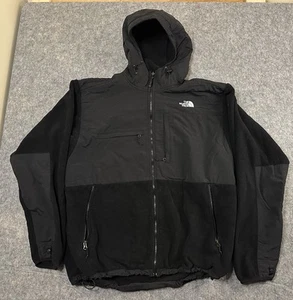 The North Face Denali Fleece Jacket Black Hooded Full Zip Size XXL - Picture 1 of 6