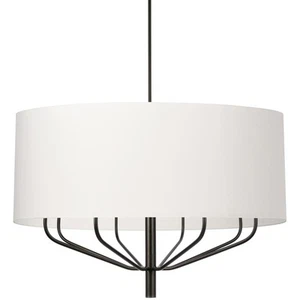 Dainolite ELN-388C Eleanor 8 Light 38"W Drum Chandelier - White - Picture 1 of 9