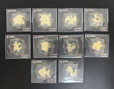 Korea Pokemon Striking Popping Candy 24k Gold Plated Sticker Lot 10 Popular Set - Image 1 of 4