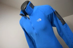 North Face FlashDry Fleece 1/4 Zip Athetic Jacket Running Blue Mens Size Medium - Picture 1 of 10