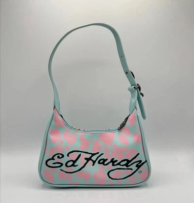 Ed Hardy X Siberia Hills-Baby Blue Skull-Limited Shoulder Bag-W/Drawstring bag  - Image 1 of 2