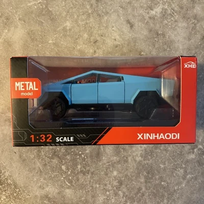 Rare Turquoise Xinhaodi 1:32 Scale DCastMetal Tesla Cybertruck W/ Lights & Sound - Image 1 of 4