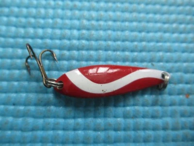 Isca colher vintage Acme Fiord - Metal - Vermelho e branco 1 3/4" - Imagem 1 de 4