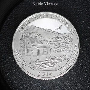 2014 S Silber PP Great Smoky Mountains Quarter -aus einem Poof Set- 90% Silber - Bild 1 von 2