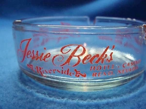 Jessie Beck's Riverside Hotel Casino Reno Nevada 3 1/2" klar rund Aschenbecher gebraucht - Bild 1 von 14