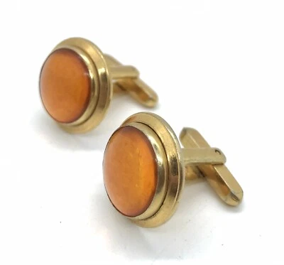 Par de gemelos vintage Hickok EE. UU. redondos tono dorado citrino Foto 1 de 4