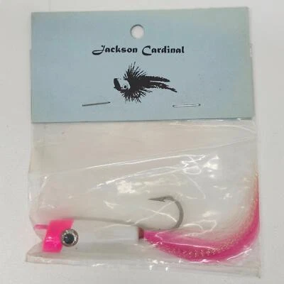 Señuelo de pesca Jackson Cardinal Flies rosa blanco agua salada Popper Foto 1 de 3