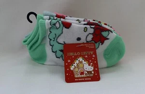 Brand New Hello Kitty Holiday 3 Pack No Show Socks Girls Size 7-1/2 To 3-1/2 - Picture 1 of 3