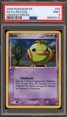 Pokemon Natu EX Unseen Forces Reverse Holo #63 PSA 9 Mint - Image 1 of 2