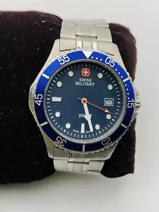 Swiss Military Men Watch DARK BLUE good condition 42.mm (o6) - Imagen 1 de 6