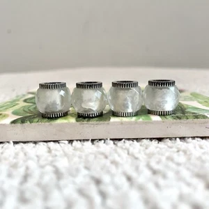 Brighton 4 Semi Sheer Space Charm Beads White with a Slight cream Hue - Picture 1 of 6