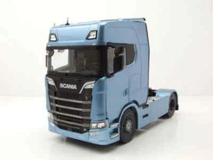 SCANIA S770 Highline 2023 blau met & Auflieger MAERSK grau von SOLIDO 1:24 NEU - Bild 1 von 2