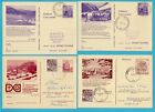 AUSTRIA 4 illustrated postal cards 1972-75 train railroad cancels to Netherlands