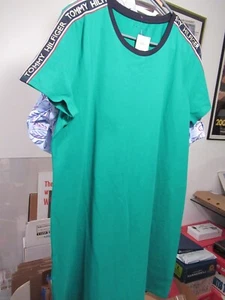 Tommy Hilfiger Women’s Sheath Short Sleeve Green Blue Banded Dress Size 16 NWT - Picture 1 of 2