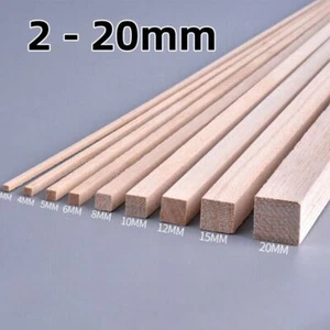 Wooden Bar Wood Stick Strips Thick 2 - 20mm for Model DIY Handmade Crafts Square - Picture 1 of 8