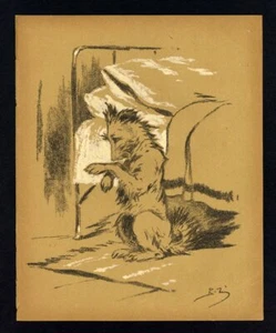 LE CHIEN SAVANT Tirage lithographie estampe image de 1923 - Imagen 1 de 2