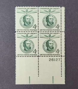 US Stamp Scott # 1117 4c Kossuth Champion of Liberty Plate Block of 4 MNH - Picture 1 of 4